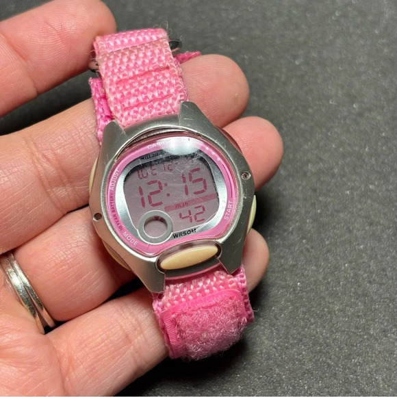 Casio Illuminator Girls Quartz Sports Digital Watch Working Pink Gray WR50M - Picture 1 of 9